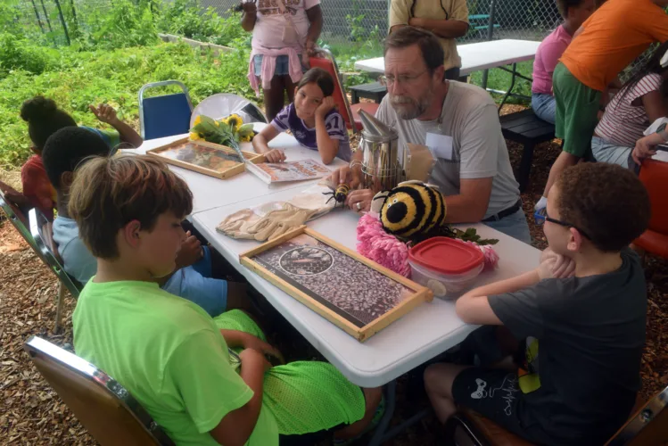 Laughlin Chapel Summer Camp Visits Seeing Hand Garden